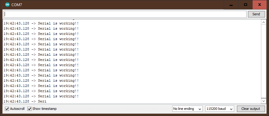 Serial monitor open and printin Serial is working